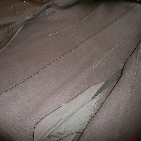 Philosophy Di Alberta Ferretti Long Wool Coat Olive Green with Brown USA Size 4 - Picture 7 of 16